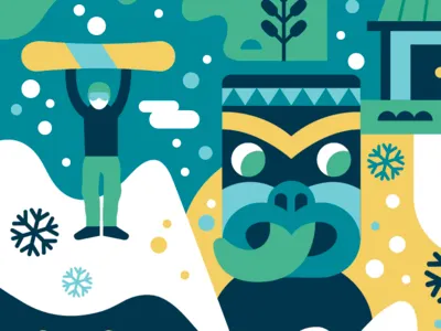 New Zealand inspired illustration for magazine art illustration vector