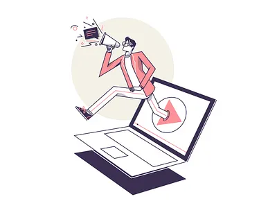 Explainer Video Guide Blog Illustration blog explainer explainervideo illustration jump laptop post rebound studiotale video