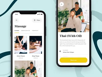 Urban - Treatments call to action design detail page ecommerce floating button ios iphone mobile product spa tab bar ui ui design ux ux design wellness