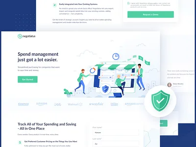 Management Landingpage business clean design header icon illustration landing page management people typography ui vector website