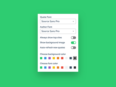 Daily UI #007 – Settings chrome extension daily ui dailyui dailyui 007 quotes new tab settings