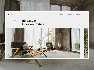 Homepage for DAFI Furniture chair furniture landing page layout luxury minimal minimalism scandinavia scandinavian style table ui vietnam