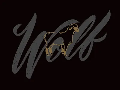 Wolf in Sheep's clothing custom type handdrawn lettering procreate script sheep