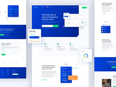 SaaS Software Landing Page. agency app card creative dashboard design gradient graph interaction landing page mockup product product landing page saas saas landing page sketch software statistics ui webdesign