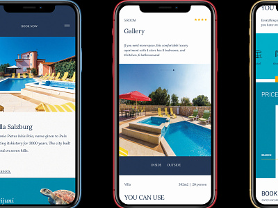 Villa Salzburg / mobile apartment blue bold color clean design grid iphon minimal sketch typography ui ux