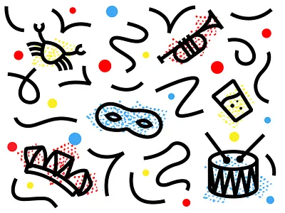 Carnaval! brabant carnaval confetti fun hike one illustration krabbegat limburg party