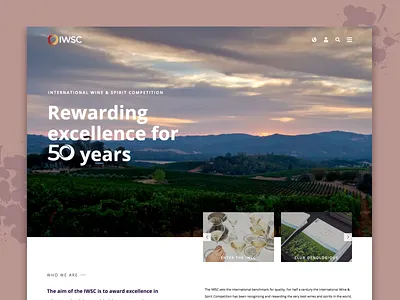 IWSC Redesign adobe banner clean concept design graphicdesign header landing page minimal purple sketch ui ux wine