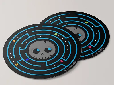 SimpleSkull Coaster black blue circle logo circles clean coaster design fun game illustration pac man skull sticker vector