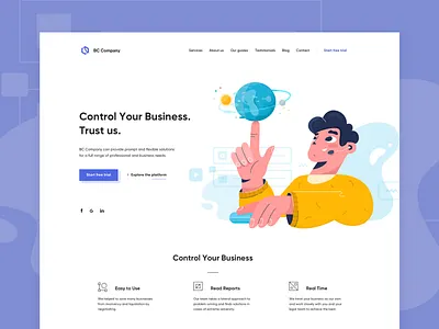 Landing page character concept design fireart fireart studio illustration landing page main page ui ux vector web