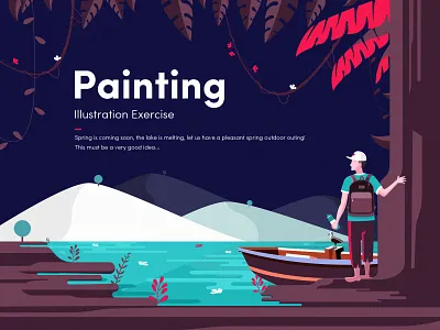 “Spring” illustration exercise color design font illustration illustration design landscape spring ui ui deisgn vector