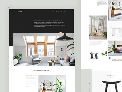 Kaarls website branding clean furniture grid interior layout logo minimal shop typography ui ux web website
