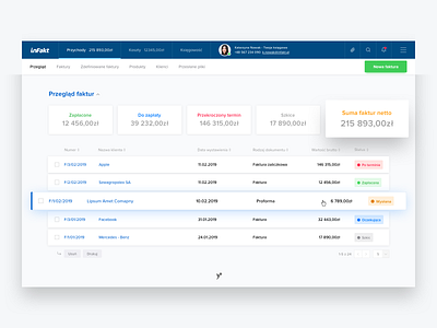 📍inFakt redesign concept clean dashboard design product design sketch typography ui ux web webdesign