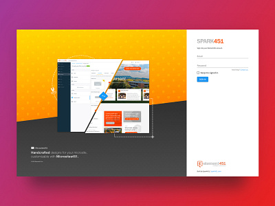 Element451 - Sites Login Screen login design login page microsite visual