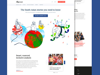 Collage & Illustration Exploration for The Juggernaut Homepage asia branding collage design illustration landing page photoshop south asia