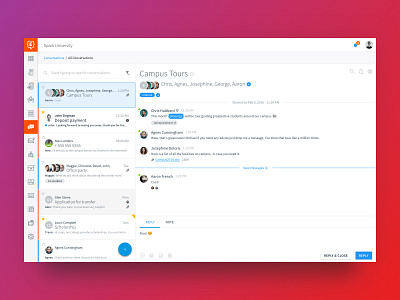 Element451 - Conversations app chat conversational ui crm dashboad dashboard app education email messenger app sms ui ux