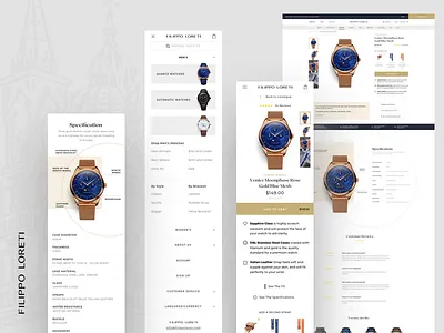 Filippo Loreti Product Page black and gold brand clean coloful design filippo loreti flat mobile ui ux web design