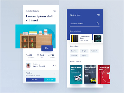 Article Mobile App android app article blog chart clean dashboard desktop icon illustration image ios landing light logo mobile onboarding profile ui website