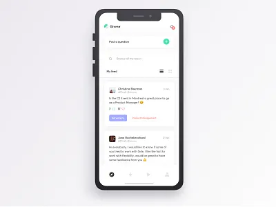 Givme - HomePage - List app dashboard design development digital experience graphic interactive intuitive mobileapp navigation personal progress prototyping social network topics track ui user experience ux