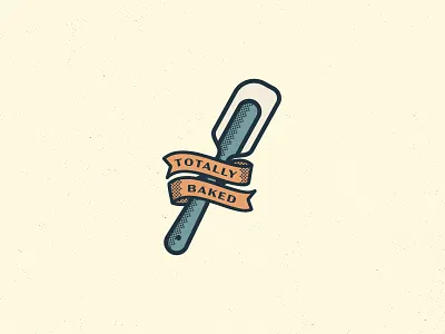 Totally Baked baking illustration reno ribbon spatula texture vintage