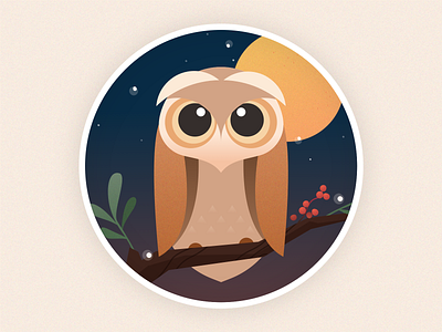 Hoot Hoot buuuk coaster graphic illustration moon night owl print tree vector
