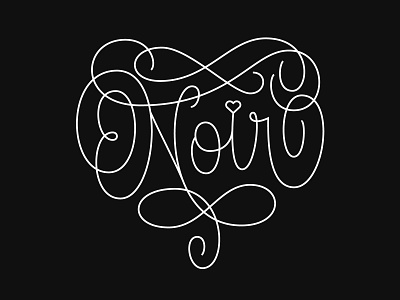 Heart Noir beziers black black heart brand branding design hashtaglettering heart illustration illustrator lettering logo monoline monoweight noir script type typography vector