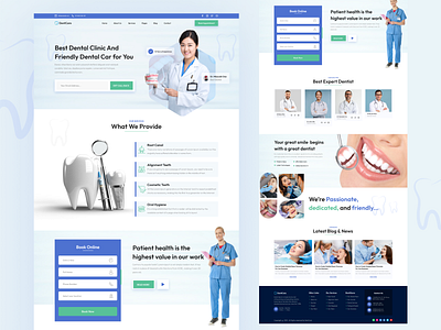 Dental Care Landing Page care clean ui clinic dentist doctor health healthcare implaments medical minimal surgery teeth treatment ui uidesign uiux ux web design web development webapp