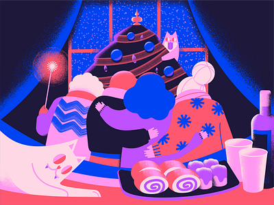Merry Christmas! art celebration christmas colorful design family flat holidays illustration vector vectorart