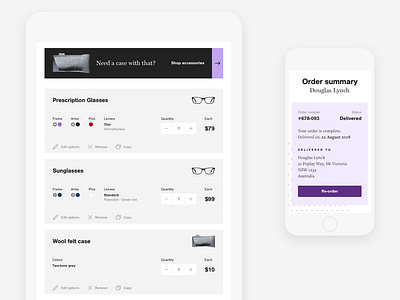Dresden Cart & Orders disruptive ecommerce eyewear responsive retail shopping cart ux ui web