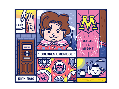 【Harry Potter】Umbridge bad cat cup door hand magic pink