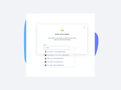 Scrumbs Invite Members UI Design add add member agile daily ui dailyui ildiesign ildiko ignacz invite invite member invite pop up management scrum scrumbs ui ui design ui pattern ui practice ux ux design