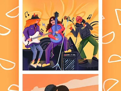 vocal concert illustration ipadpro photoshop procreate app vocal concert yellow 六回