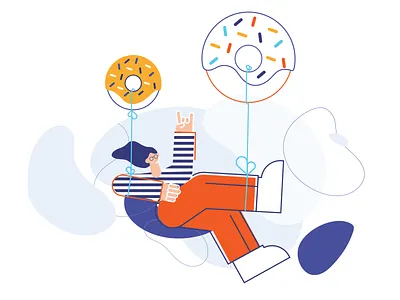 Fat Thursday colorful doughnut fat illustration illustration art director design miquido thursday