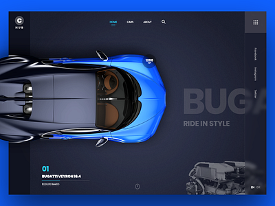 Car Hub Homepage Concept animation bugatti buy car clean creative design ecommetce flat free freebie homepage hub mockup template ui ux vector web website