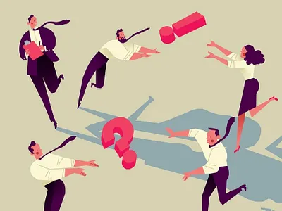 Working Together business character conceptual digital editorial emanuel wiemans folioart illustration