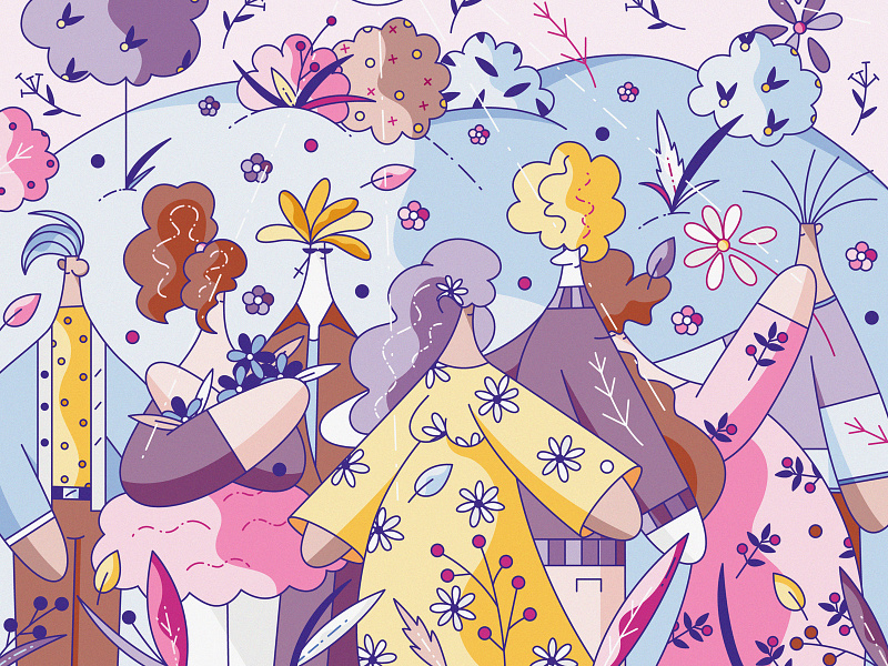Spring Lookbook character design clothes cute fashion flat hiwow illustration outfit season spring vector weather