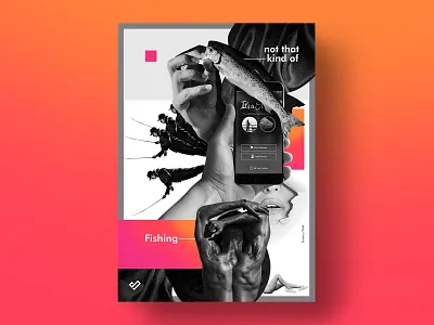 Fishing - poster collage composition fishing layout photoshop poster tinder