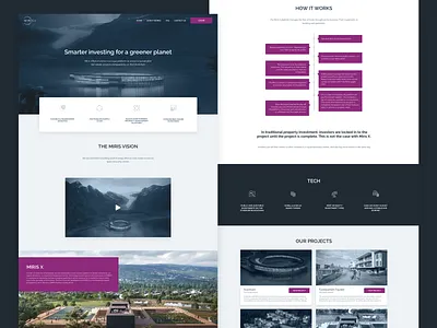 Miris X Landing Page blockchain investment landing page lapa real estate ui user interface