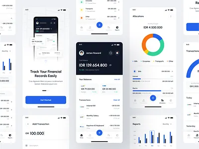 Fundsy - Fintech Management App animation bank blue dipa inhouse financial fintech ios minimal mobile app ui