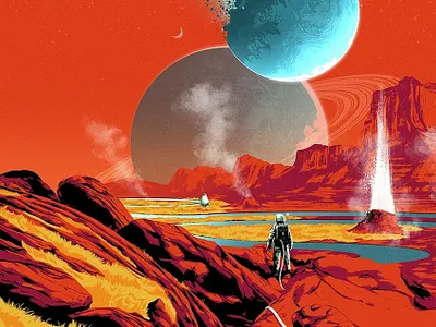 Exploration Team 1 alexander wells digital folioart graphic illustration landscape print scifi space