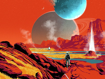 Exploration Team 1 alexander wells digital folioart graphic illustration landscape print scifi space