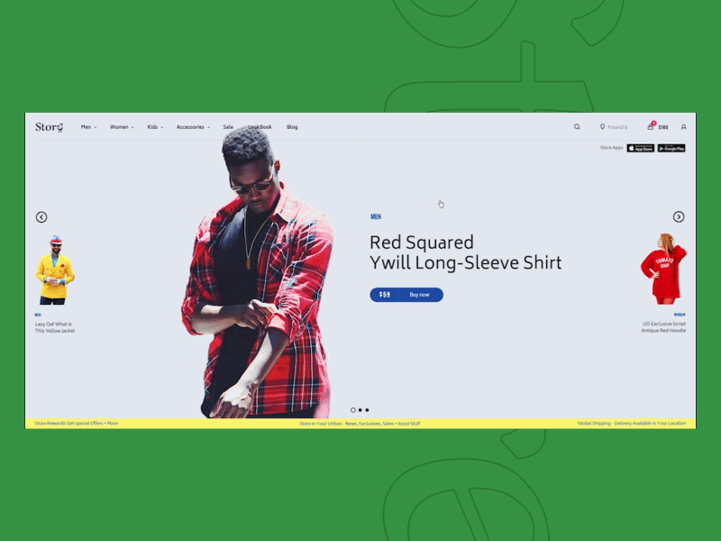 Store slider after effect animation banner e commerce evne interaction slider store ui