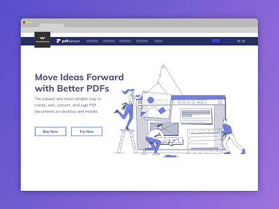 PDFelement Homepage Redesign affinity designer illustration pdfelement procreate ui uxillustration vector