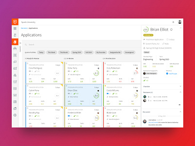 Element451 - Decision admissions app applications crm dashboard dashboard app design education flat ui ux web