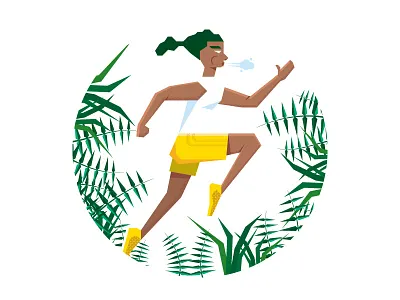 Running In Nature Illustration breathe colors dizzyline effort health montpellier organic outdoor plant poster run running sport