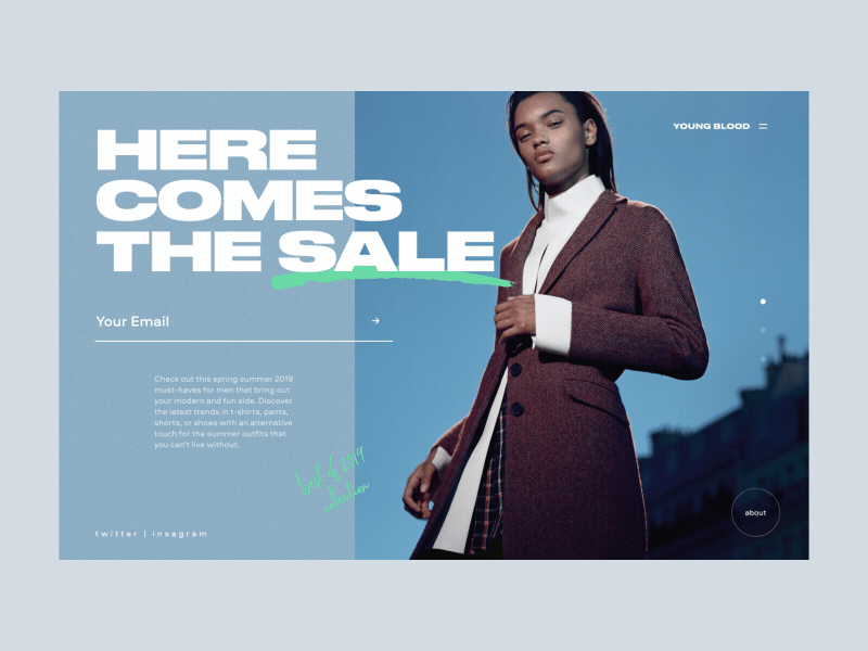 Sign-up Interaction animated clean gif interaction landing minimal typography ui