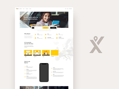 Passenger corporate fireart fireart studio mytaxi taxi ui user interface ux website yellow