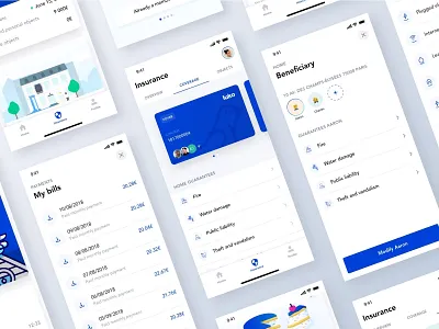 Luko V.1 📱📱📱 app beneficiary bills cards coverage emmanuel emmanuel julliot guarantee illustrations insurance insurance app insurance company interface ios luko mobile mobile app ui ux