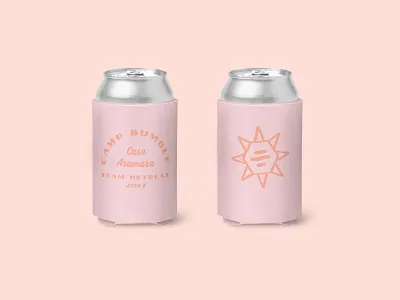 Camp Bumble Koozie design koozie lockup sunray
