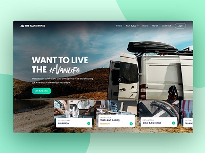 Homepage Design V2 - Wanderful 2019 trends blog design experience flat homepage lander landing page ui ui design web webdesign website