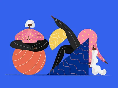 Yoga girls design dribbble illustration illustrator illustrators people vector web yoga